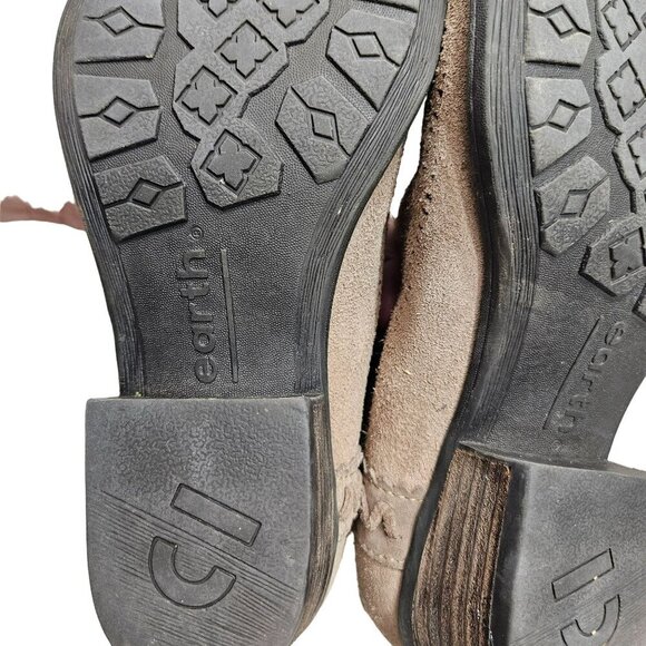 Earth Brand Womens Perforated Ankle Boots Size 9 Brown Suede Back Zipper - Picture 11 of 12